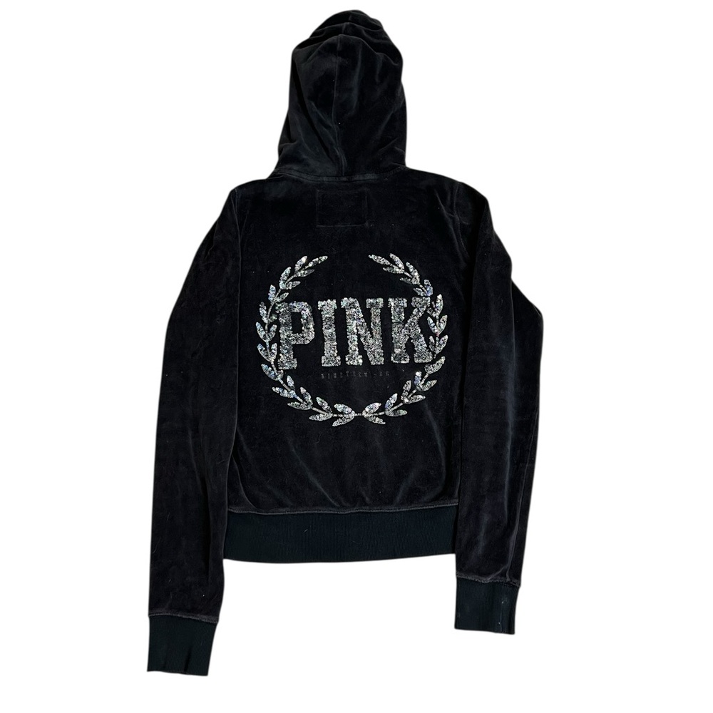 PINK Victorias Secret Velour Hoodie size Small